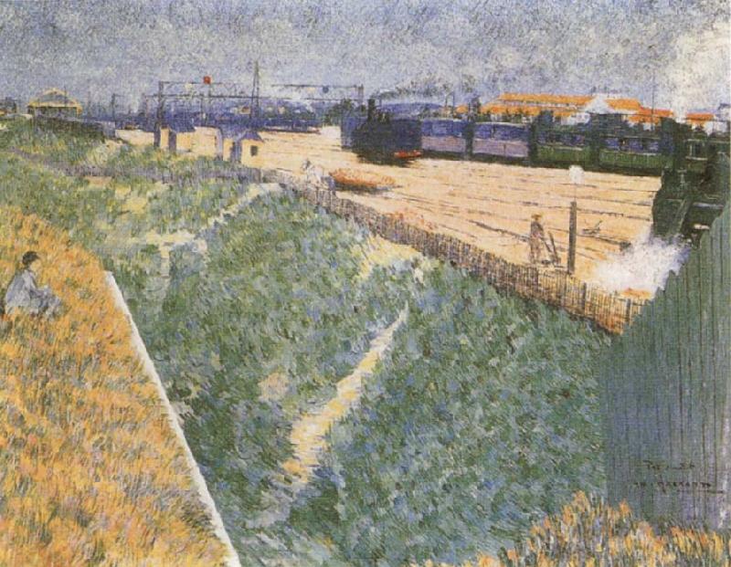 Charles Angrand The Western Railway Leaving Paris oil painting picture
